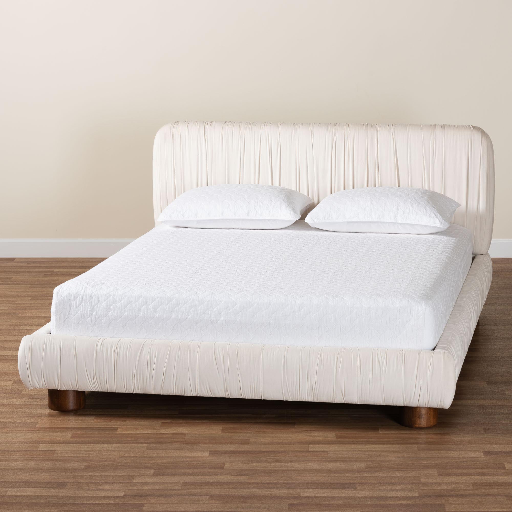 Baxton Studio Emsley Modern Luxe Platform Bed, Queen, Walnut Brown