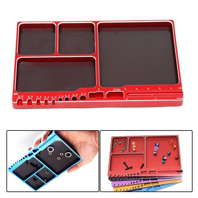 Bandeja magnética de tuercas Soportes magnéticos bandeja Bandeja de tazón magnética para tornillo Rojo Hugo tazón de plato de hardware