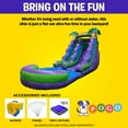 thumbnail image 4 of Pogo Crossover Inflatable Water Slide with Blower, Purple Tropical 15 Foot Kids Waterslide, 4 of 8