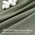 thumbnail image 3 of Sage Green Pinch Pleated Linen Curtains 102 Inches Long for Living Room Bedroom with Rings Hooks Clips Back Tab Semi Sheer Curtains Light Filtering Boho Farmhouse Drapes Light Green, 3 of 8