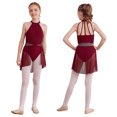 thumbnail image 3 of Vestido de leotardo con falda de malla Floral de encaje para niñas, vestido de baile de Ballet contemporáneo, traje de patinaje artístico de gimnasia Floral de encaje, 3 of 5