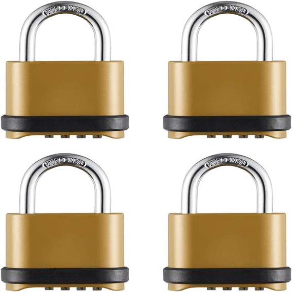 Heavy Duty Weatherproof Combination Lock, 4-Pack Outdoor Combo Lock,Resettable Combination Padlock for Gate,Shed,Storage Unit