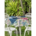 thumbnail image 2 of Outdoor Tablecloth with Umbrella Hole and Zipper, Easter Round Table Cloth 54 Inch Waterproof Tablecloth, Vintage Colorful Bunny Eggs Flowers Polka Dot Plaid Picnic Table Cover for Patio Camping, 2 of 7