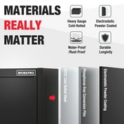 WORKPRO 37x31.5x15.75 Small Metal Garage Storage Cabinet with Locking Doors and 3 Adjustable Shelves, for Tools, Office, Home, Shops, Black