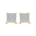 thumbnail image 2 of FB Jewels 10kt Yellow Gold Womens Round Diamond Kite Cluster Earrings 3/4 Cttw, 2 of 2