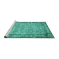 thumbnail image 2 of Ahgly Company Machine Washable Indoor Rectangle Abstract Turquoise Blue Contemporary Area Rugs, 2' x 3', 2 of 4