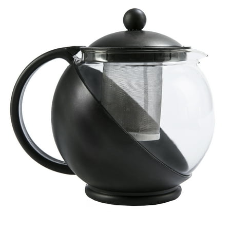 Primula TODAY Kate Half Moon Borosilicate Glass Teapot with Stainless Steel Infuser - 40 oz,
