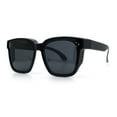 thumbnail image 4 of Polarized Fit Over Retro Rectangle Horn Rim Inset Lens Plastic Sunglasses Matte Black - Black, 4 of 6