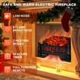 thumbnail image 5 of Electric Fireplace Logs Inserts Heater with Infrared Remote Controller 5 Flame Brightness 24 H Timer Overheating Protection for Home and Office Decor Black, 5 of 7