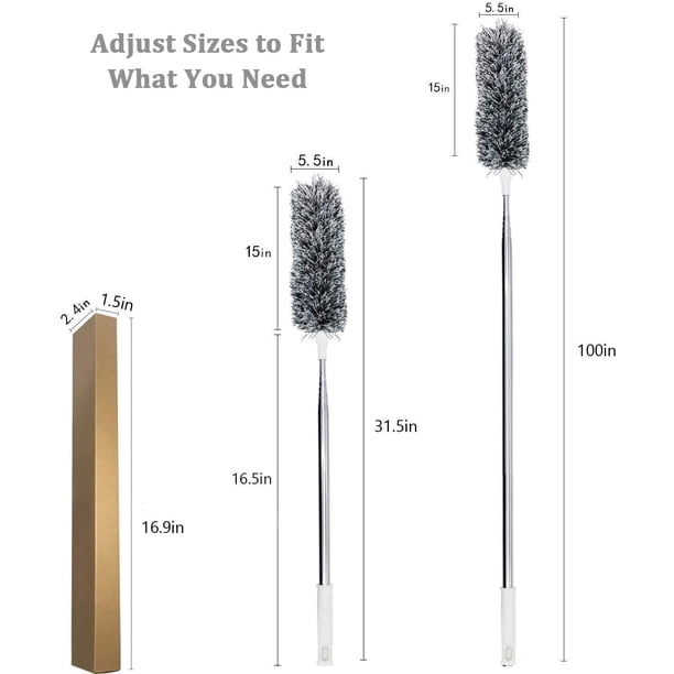 Plumero De Lana De Cordero Extensible Hasta 190 Cm - Incluye Cabezal De Repuesto - Suave, Lavable, No Raya - Ideal Para Techos Y Superficies Delicadas
