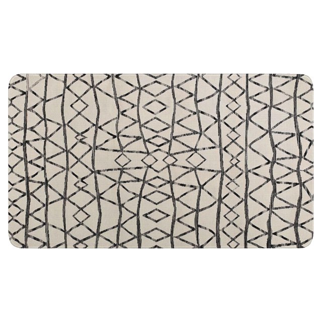 Absorbent Door Rug Boho Small Rug Non Slip Entryway Throw Area Rug Modern Geometric Doormat Farmhouse Area Rug for Living Room Bedroom Kitchen, 30x17Black/White
