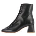 thumbnail image 2 of YDN Women Round Toe Ankle Boot Lace up Chunky Mid Heels All Weather Stylish Zipper Booties Shoe Size 16 Black, 2 of 4