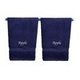 thumbnail image 2 of Liberty21 Monogrammed Personalized Name Hand Towels. Custom Embroidered Towels. Set of Two. (Blue), 2 of 4