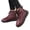 Red, variant on Boots for Women Front Zipper Fashion Platform Non Slip Ankle Booties Leather Warm Comfy Outdoor Snow Shoes