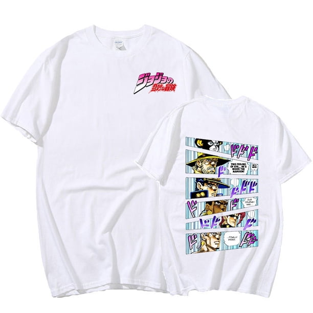 Camiseta de Jojo Bizarre Adventure para hombre y mujer camisa informal de dibujos animados estilo Hip Hop Anime japonés