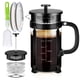thumbnail image 1 of YMMIND Cafetera de prensa francesa Prensa de café de acero inoxidable 304 de 34 oz, con sistema de 4 filtros, vidrio de prensa francesa de borosilicato de espesor resistente al calor, émbolo de café d, 1 of 5