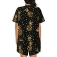 thumbnail image 6 of Sigee Gold Glitter Pineapples for Sleepwear Casual Pjs with Pockets Women's Pajamas Sets Shorts 2 Piece Short Sleeve Lounge Sets X-Large, 6 of 9