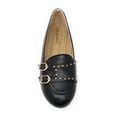 thumbnail image 3 of Victoria K Women's Double Buckles Gold Studs Ballerina Flats, 3 of 5