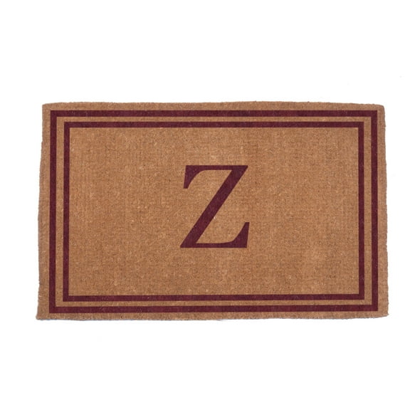 CocoMatsNMore Monogram (J) Red Double Border Doormats 38" x 60"