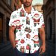 thumbnail image 1 of Blusa y camisa de manga corta con cuello vuelto para hombre, blusa informal de moda con cuello vuelto, blusa estampada de manga corta con botones, blusa de poliéster para hombre, 1 of 6