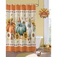 thumbnail image 2 of Pumpkin Fall Thanksgiving Fall Leaves Sunflower Shower Curtain Set ，Waterproof Fabric Shower Curtains Shower Curtains for Bathroom,Bathroom Decor 48"x72", 2 of 7