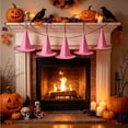 thumbnail image 2 of JHyouerji Witch Hat Hanging Ornament 15x14x14in Pink Halloween Window Party Wall Soft Decor Pendant, 2 of 6