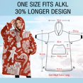 thumbnail image 4 of Oversized Wearable Blanket Hoodie,Red Christmas Pattern Sherpa Blanket Hoodie with Super Pockets,Super Warm Fuzzy Pullover for Women & Men, 4 of 6