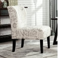 thumbnail image 6 of Roundhill Furniture Capa Print Fabric Armless Contemporary Accent Chair, Script Print, 6 of 10