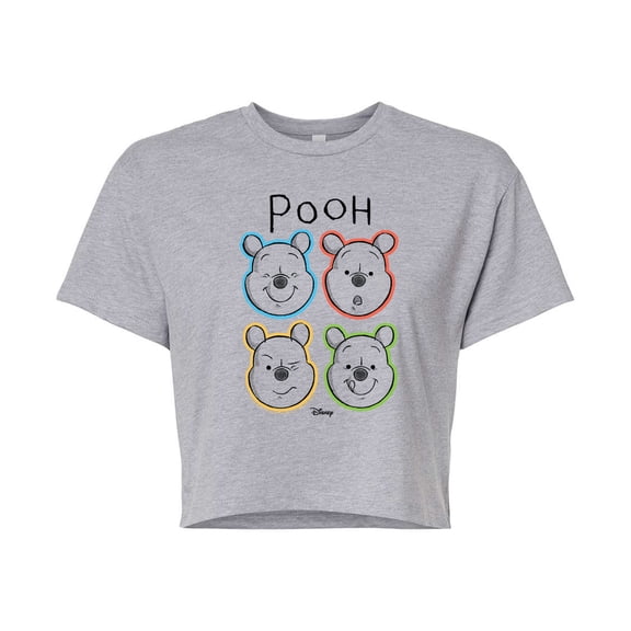 Disney - Pooh Sketch - Juniors Cropped Cotton Blend T-Shirt