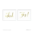 thumbnail image 3 of He Asked, She Said Yes! Gold Metallic Gold Wedding Party Signs, 2-Pack, 3 of 3