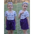 thumbnail image 5 of Arshiner Toddler Girls 3 Piece Outfit Set Puff Sleeve Square Neck Top with Shorts and Matching Headband Summer Clothes, 5 of 6