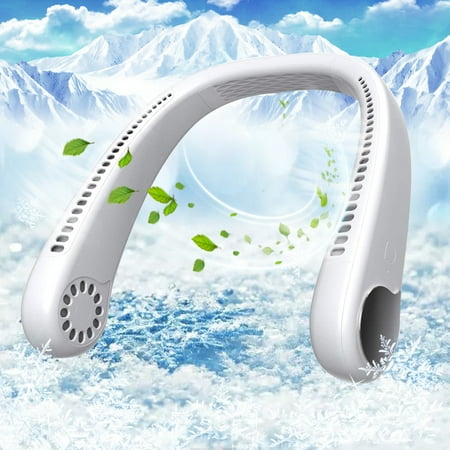 

Neck Fan Bladeless Neck Fans for Women Hands Free Neck Fans Portable Rechargeable Personal Cooling Fan for Neck - 3 Speeds Strong Wind 360° Cooling Short Charging Long Use Time (WHITE)