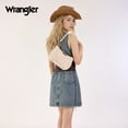 thumbnail image 2 of Wrangler Shoulder Bag for Women Denim Canvas Small Hobo Purse with Stitched Detail & Back Zipper Pocket, Tan, 2 of 6