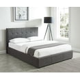 thumbnail image 4 of Modern Fabric 78" King Platform Storage Bed in Grey, 4 of 6