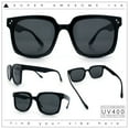 thumbnail image 2 of Womens Subtle Heart Metal Stud Horn Rim Plastic Retro Sunglasses All Black, 2 of 8