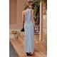 thumbnail image 2 of Vestido PRETTYGARDEN Maxi Gris Azul con Un Hombro y Fruncido Talle L, 2 of 8