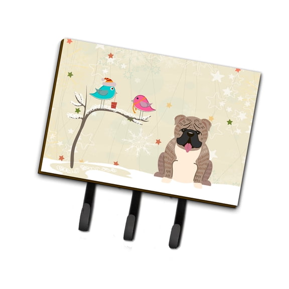 Christmas Presents between Friends English Bulldog - Grey Brindle Leash or Key Holder