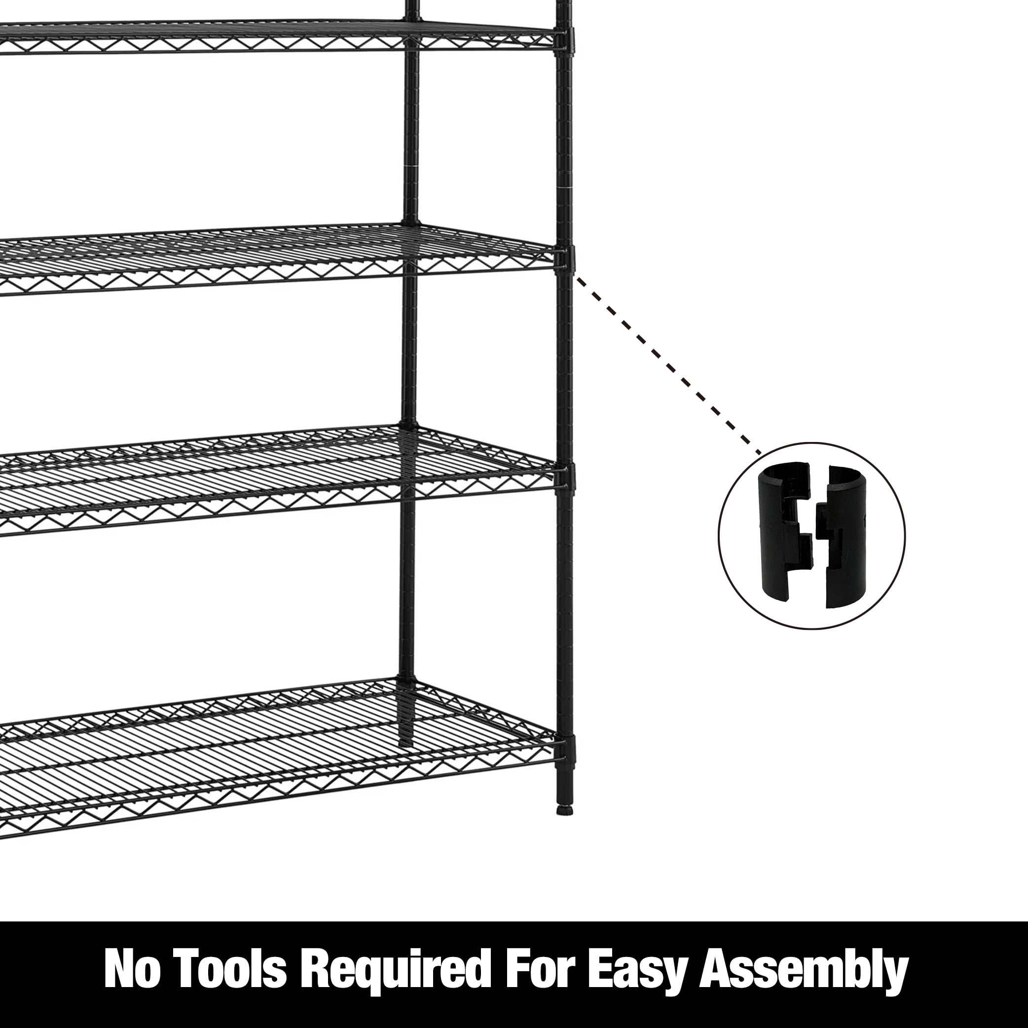 WorkPro 6-Tier Black Wire Shelving