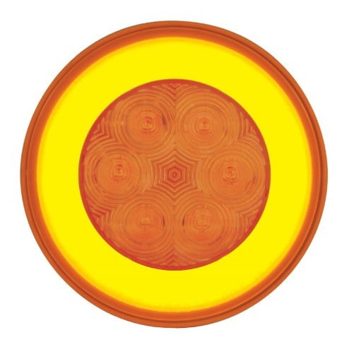 (2) " Halo " Amber 21 LED 4" Round Trailer Truck Running Turn Signal Light Kits