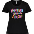 thumbnail image 3 of Inktastic Everything is Gonna Be Alright Inspirational Quote Women's Plus Size T-Shirt, 3 of 5