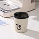 thumbnail image 5 of Taza térmica al vacío con tapa de acero inoxidable esmerilado, pequeña, con termo para café y agua, diseño de perrito, 240 ml, 5 of 14