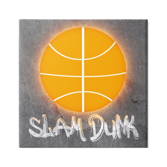 Stupell Industries Slam Dunk Urban Sports Sports Painting Gallery Wrapped Canvas Art Print Wall Art, 17 x 17