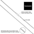 thumbnail image 3 of KoolJewelry 925 Sterling Silver Round Wheat Chain Necklace (2 mm, 30 inch) | Made in Italy, 3 of 6