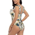 thumbnail image 5 of Yiaed Hawaiian Style Print Women's Ruffled One Piece Swimsuit V Neck Swimwear Slimming Monokini for Woman-Medium, 5 of 8