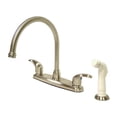 thumbnail image 1 of Kingston Brass KB6798LL 8 Inch Center Kitchen Faucet With Side Sprayer - Satin Nickel, 1 of 2