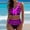 Purple, variant on Womens Striped Bikini Sets Color Block Tie Front Swimsuits Cheeky High Waisted Two Piece Bathing Suit