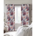 thumbnail image 4 of Coastal Coral Kitchen Curtains Red Starfish Ocean Retro Cafe Short Curtains for Bathroom Blackout Window Curtain Grommet Small Window Treatment Tier Drapes for Bedroom Living Room 52"x45"x2, 4 of 9