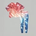 thumbnail image 5 of CCRFTGI America&nbsp;250 Summer Outfits for Children Girls 10-12 Cute 1776 2 Piece Outfits American Flag Short Sleeve T Shirt and Elastic Waist Pants Athletic Summer Outfits for Girls Pink 9-10 Years, 5 of 5