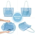 thumbnail image 5 of Beach Bags for Women, Foldable Mesh Tote Bag with Mini Pocket, Womens Shoulder Handbag for Travel Beach Essentials, 5 of 7
