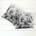 thumbnail image 2 of Ambesonne Black White Throw Pillow Cover 2 Pack, Winter White Tiger, 20", White Black and Grey, 2 of 6